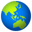 globe showing Asia-Australia globe showing Asia-Australia