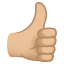 thumbs up: medium-light skin tone thumbs up: medium-light skin tone