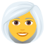 woman: white hair