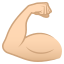 flexed biceps: light skin tone