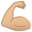 flexed biceps: medium-light skin tone