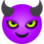smiling face with horns smiling face with horns