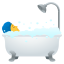 person taking bath